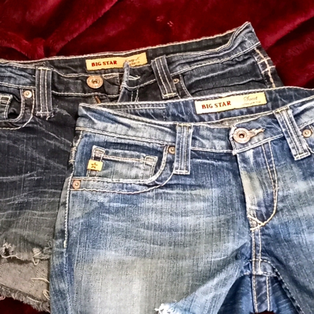 2 pairs of size 27 Big Star blue jeanshortcut-offs
